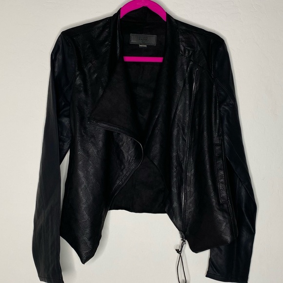 Blanknyc faux leather drape jacket venom NWT - Picture 8 of 11